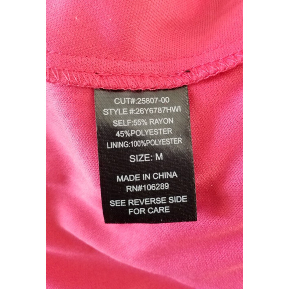 Trixxi Women's Size Medium Fuchsia Puff Sleeve Ruffle Flare Dress - Picture 6 of 7